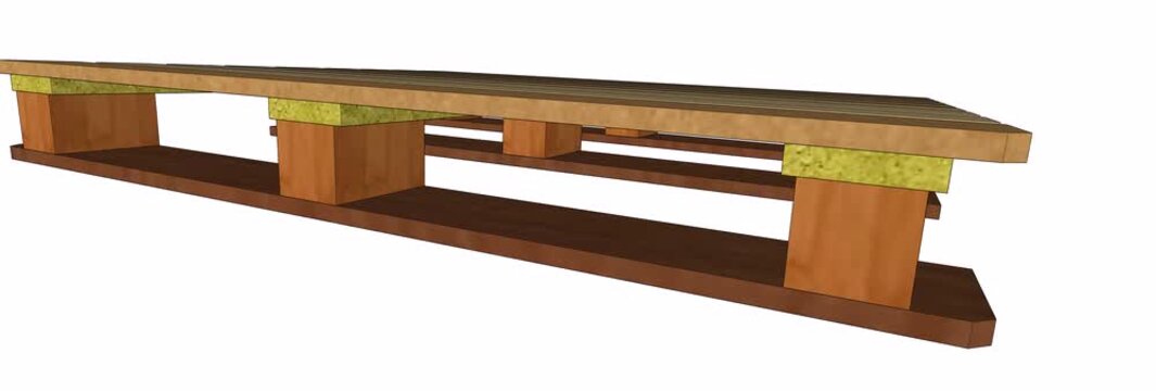 Epal CP1 Industrial Wooden Pallet 3D animation loop with top view. Detailed 1200 x 1000 mm pallet structural design video in 360 degree.