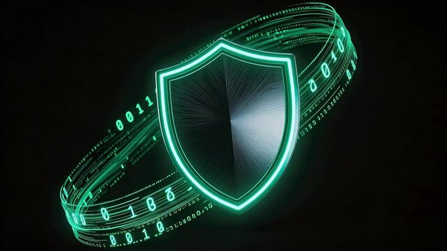 Digital shield with binary code