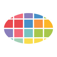 Naklejka premium Colorful geometric grid pattern illustration