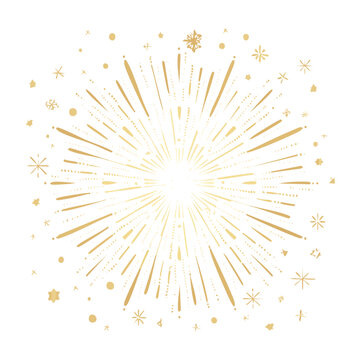 Minimalist gold firework illustration