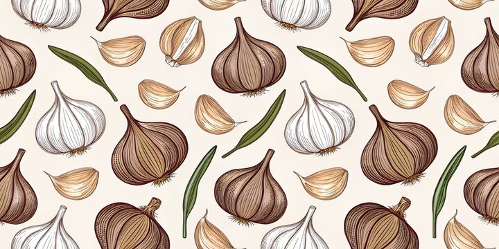 garlic & onion seamless pattern