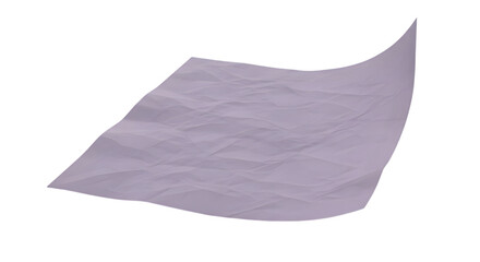 Naklejka premium Crumpled lavender paper sheet isolated on transparent background for design projects