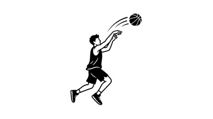 Obraz premium Basketball player jumping to shoot the ball.