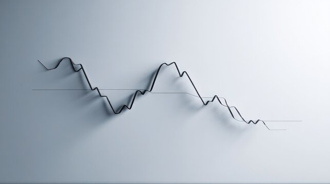 Financial Volatility: A stark, minimalistic representation of financial market fluctuation with a dynamic line graph depicting both upward and downward trends against a soft, gradient background.