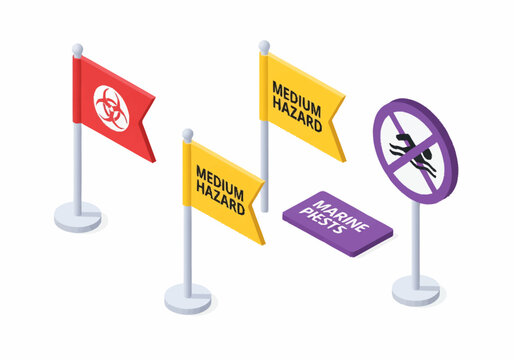 Ocean Hazard Warning Flags and Signs
