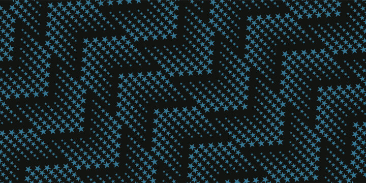 Seamless halftone star dots pattern vector, geometric halftone abstract pattern for fabric and textile printing, sports jersey texture, wrapping paper, background and packaging.