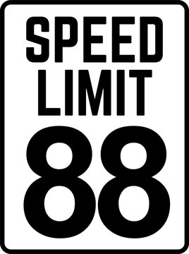 Speed limit 88 mph traffic sign, Rectangular maximum speed limit 88 miles per hour sign vector