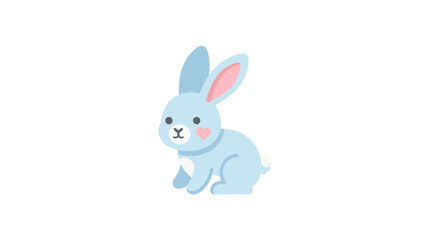 Obraz premium Cute blue cartoon rabbit illustration isolated on white background.