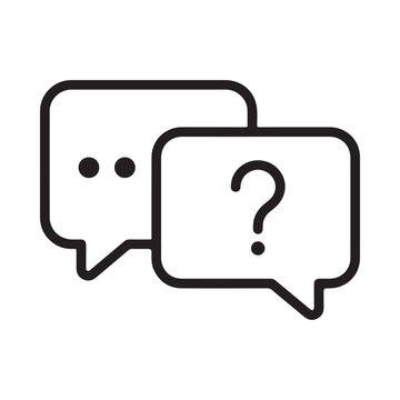 Question and Answer Chat Bubble Icon &ndash; Communication, FAQ, Customer Support Vector Symbol
