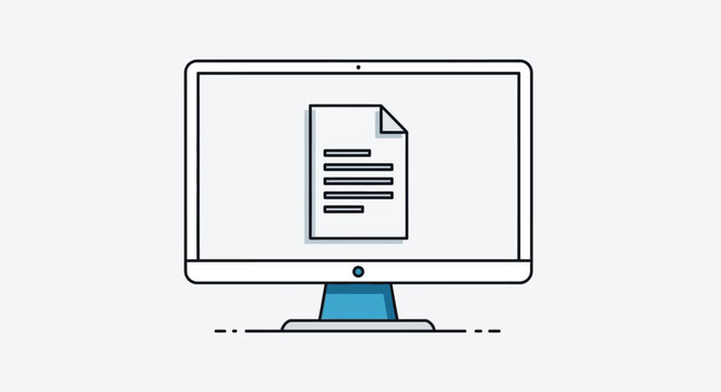 Computer monitor with document on screen.