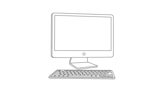 Computer desktop with keyboard device.