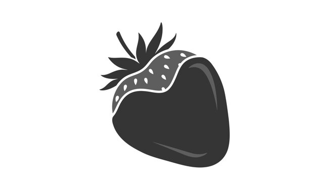 Black strawberry fruit icon.