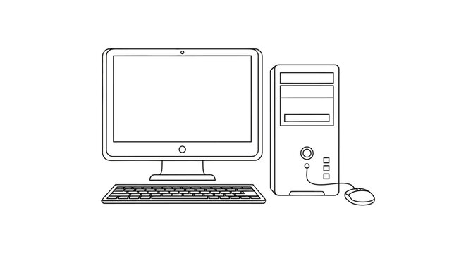 Computer desktop with monitor and keyboard.