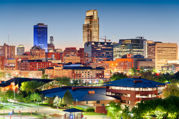 Obraz premium Omaha, Nebraska, USA Downtown City Skyline