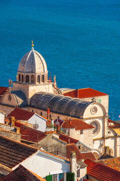 Sibenik, Croatia with a view of Sibenik Cathedral