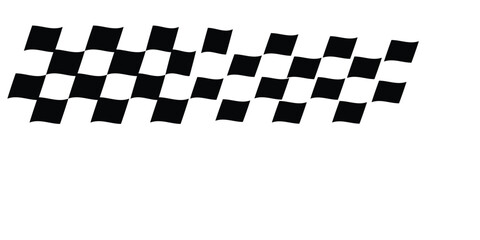 Obraz premium Race flag line. Black and white checker finish ribbon. Car race check grid pattern. Rally border texture. Gradient chess line. Graphic design element. Vector illustration isolated on white background.