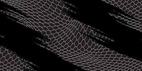 White soccer goal net pattern background on black backdrop © suprikacenhk