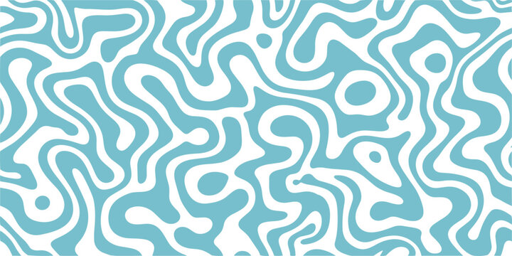 Abstract wavy organic shapes on checkered transparent background seamless pattern vector art