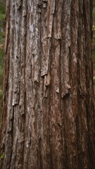Fototapeta premium Close-Up Texture of Rough Reddish-Brown Giant Sequoia Tree Bark