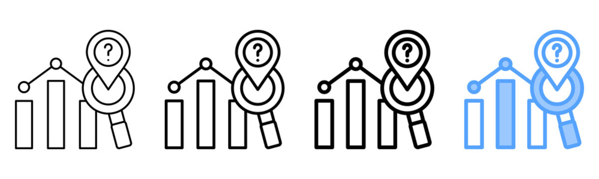 Market Forecast Different Style Outline Collection Set Icon
