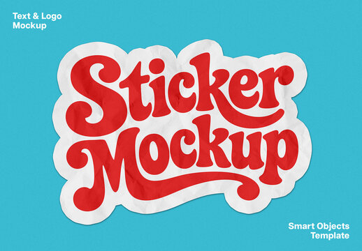 Sticker Mockup &ndash; Matte Paper Branding Presentation (PSD)