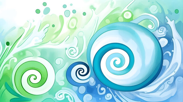 Watercolor abstraction with tidal surge colors