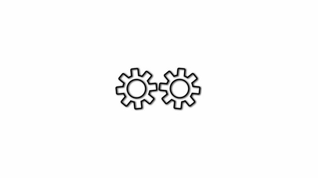 System Warning Animation Technology Error and Maintenance Concept with Gear and Alert Icons