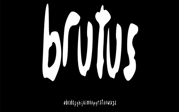 Brutus Retro Groovy Font Alphabet &ndash; Tall Curved Display Typeface for Music Festival Branding, Vintage Posters, Creative Logos, Album Covers & Bold Typography Design