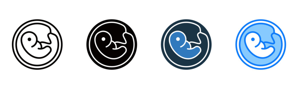 Embryo icon multiple style vector illustration