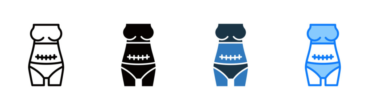 Caesarean icon multiple style vector illustration