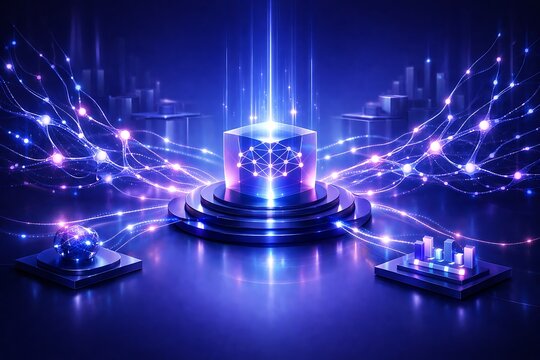 Futuristic Artificial Intelligence Data Processing Platform with Neural Network and Digital Connectivity