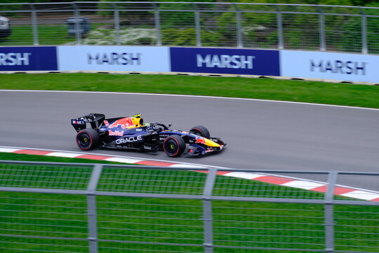 May 24, 2025, Montreal, Canada: Red Bull Racing Formula 1 car during by Hadjar or Verstappen, demonstration run at Circuit Gilles Villeneuve. g.