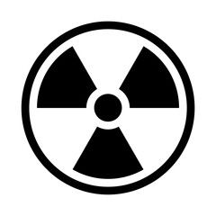 Fototapeta premium Radiation hazard sign,Symbol of radioactive threat alert,Radioactive warning symbol isolated on transparent background.Vector.