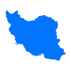 Obraz premium Iran map silhouette. Map of the country's borders on a white background
