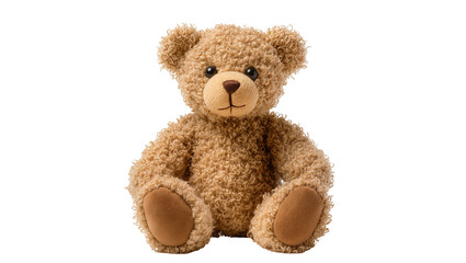 Fluffy curly brown teddy bear toy sitting © Isolde