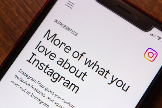 Mexico City, MEXICO - Jun 9 2026 : Instagram Plus landing page with the headline "More of what you love about Instagram," promoting Meta's new premium subscription with exclusive features.