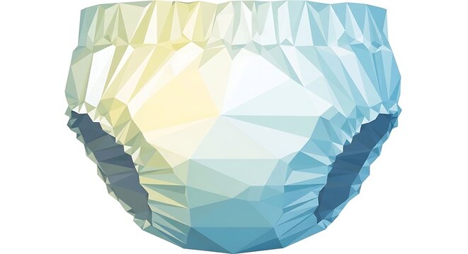 Pastel gradient disposable baby diaper isolated on white background
