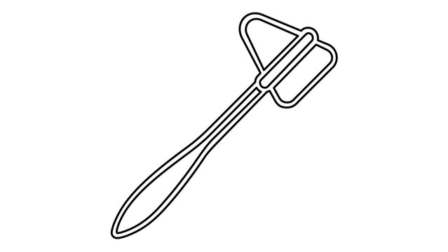 Neurology reflex knee hammer medical vector icon illustration with precise line art for diagnostic clinical testing and professional healthcare examination on a clean white background layer.