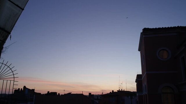 Evening Skyline and Historic Architecture at Sunset in Rome Italy Shot with Cinema Camera