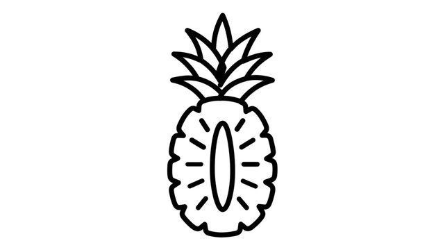 Professional vector icon illustration of a pineapple with an editable stroke, allowing for custom line weight and style adjustments, perfect for versatile graphic design projects and web icons.