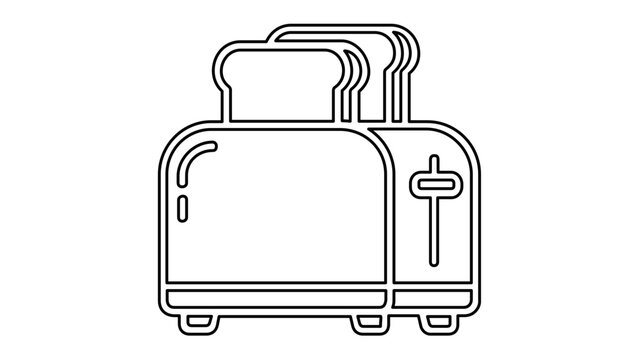 Simple Pop-up Bread ToasterVector Icon Illustration fr Kitchen and Breakfast Thmes, Minimalist Flat Line rt Design for Modern Home ppliances, Scalable Electrnic Cooking Tool Graphic Iage.