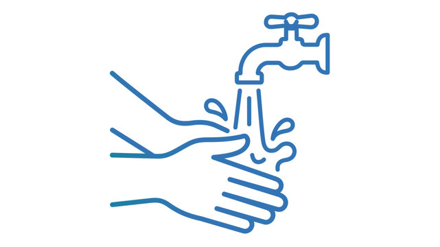 Professional wudu ablution vector icon with editable stroke featuring hands washing ritual. Customizable line weight illustration for Islamic prayer guides, religious apps and cultural projects.