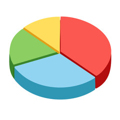 Fototapeta premium Isometric pie chart with four segments