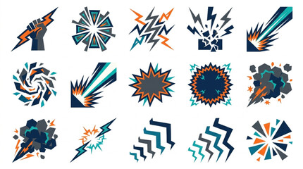 Collection of Abstract Explosions and Energy Bursts. © edd