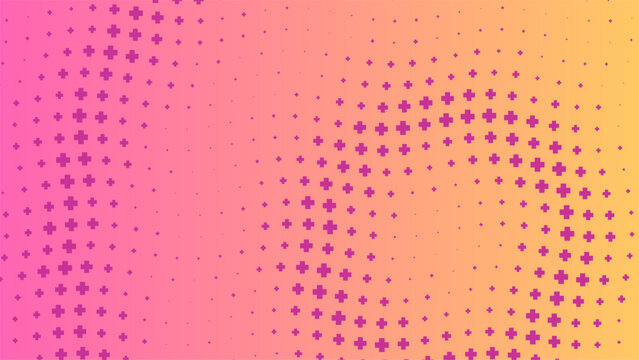 Abstract background with a wavy pattern of purple plus signs