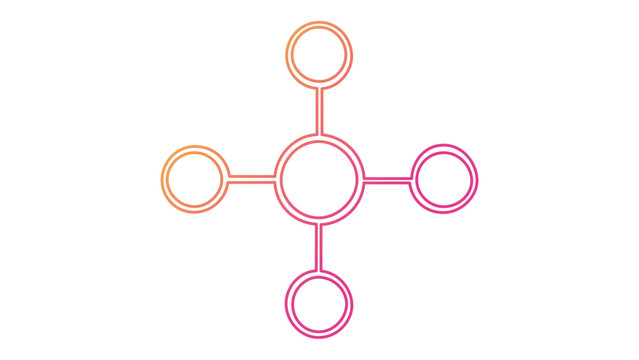 Clean vector icon illustration of neural network node with an editable stroke fature, allowing for adjustble line weight and customzation for technical data nd connectivity projects.