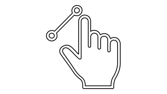 Sleek double tap finger gesture line icon vector illustration featuring hand interaction for smartphones and tablets, clean minimalist flat design for digital user interface and mobile apps.