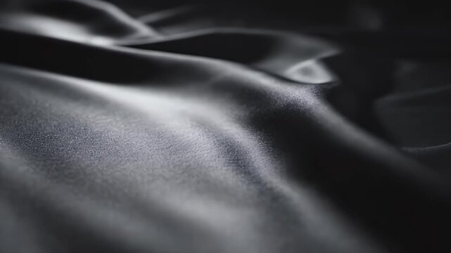 Abstract dark gray fabric with soft folds and highlights.
