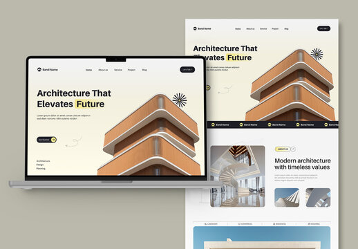Architecture Landing Page Design Layout