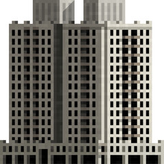 Fototapeta premium Vector isometric building for city planning and game asset (Traditional Brick Apartment)